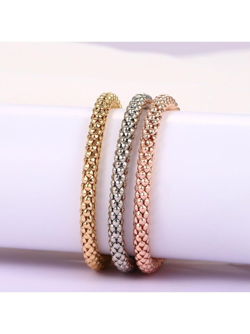 New! Gold Mixed Metal Bracelet Stack Set (3) NWOT